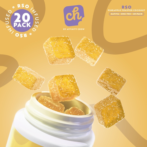RSO Pineapple Toasted Coconut Gummies (20 x 5mg)