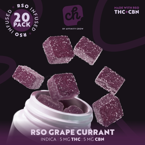 RSO Grape Black Currant 1:1 CBN Gummies (20 x 5mg)